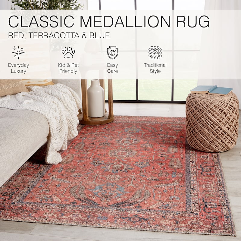 Galina Machine Washable Oriental Area Rug