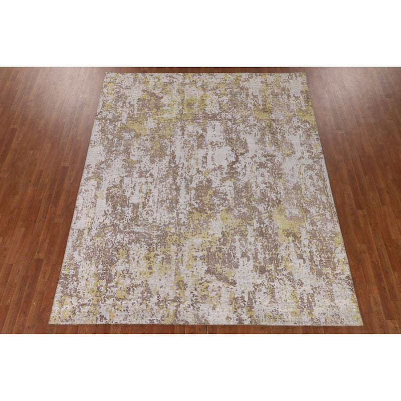 Multi-Color Modern / Abstract Area Rug Handmade Wool Carpet - 8'1"x 9'9"