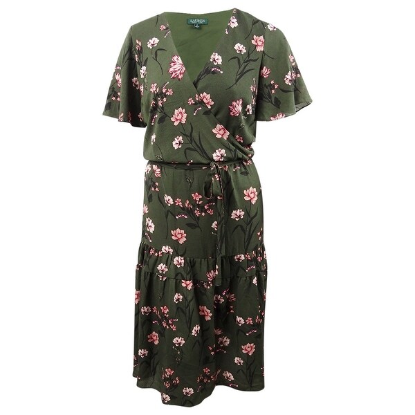 ralph lauren floral print crepe dress