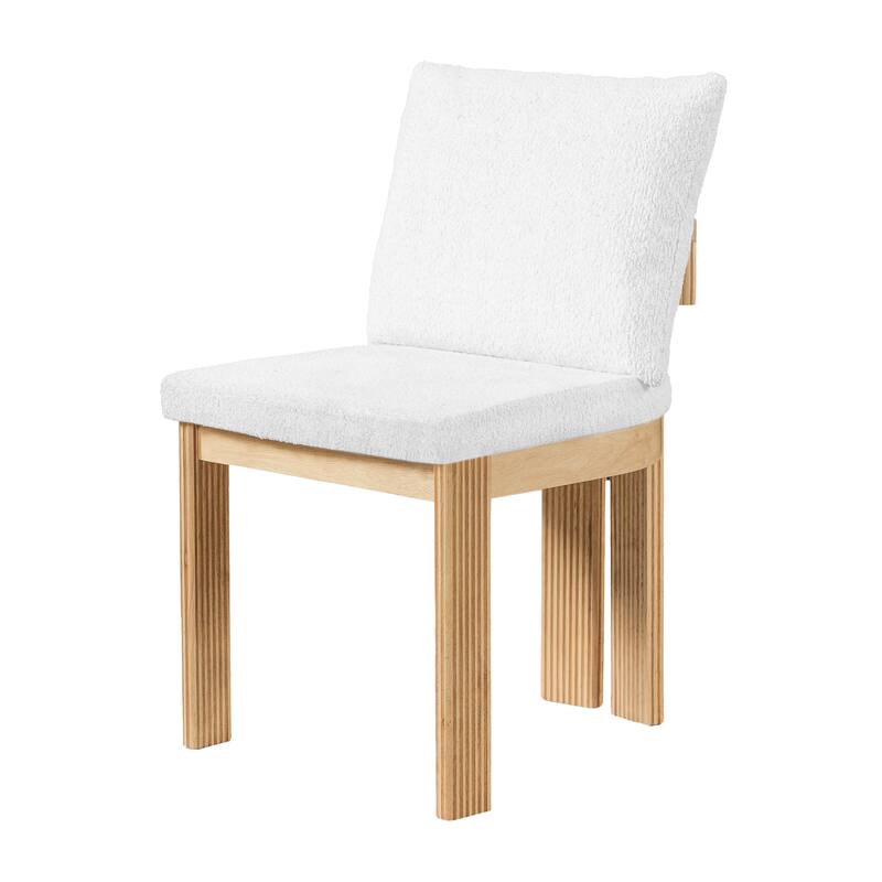 Christopher Knight Home - Modern 20.67" Boucle Upholstered Dining Chairs Set, Ergonomic Contoured Seat & Solid Wood Legs