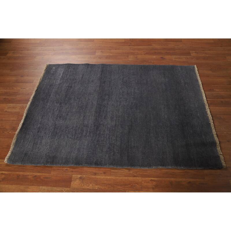 Modern Gabbeh Oriental Rug Handmade Foyer Wool Carpet - 3'5" x 4'9"