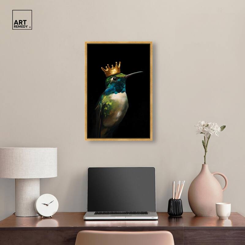 Crowned Azure Bird II Canvas by Art Remedy