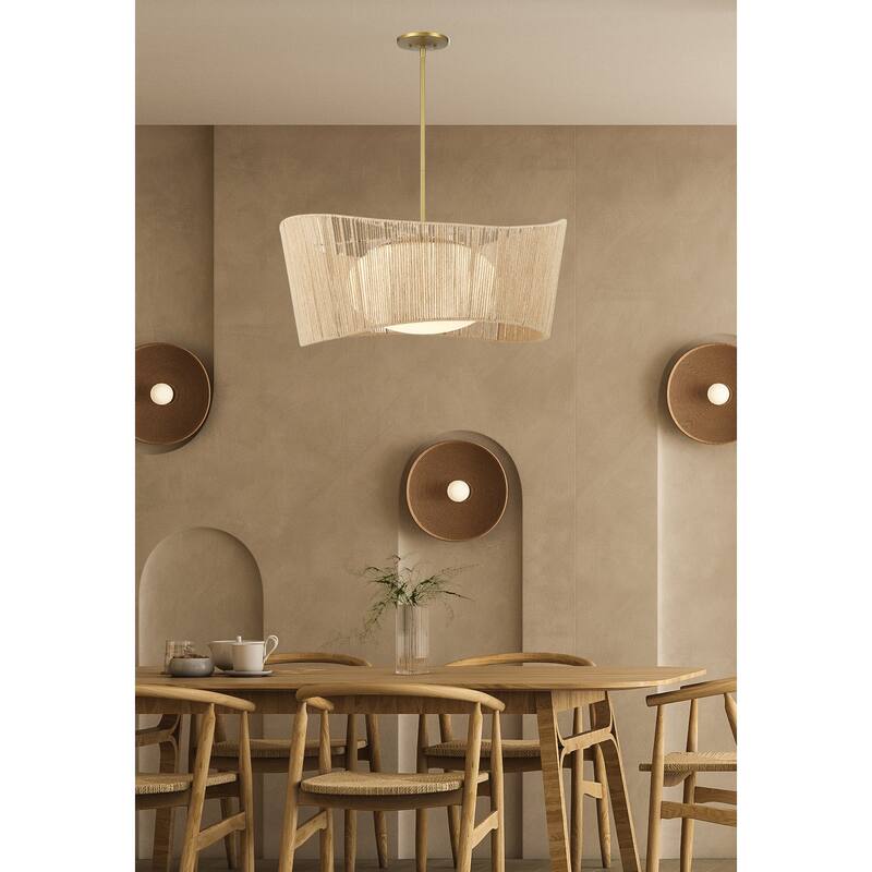 Minka Lavery 6577 Key Largo 1 Light 28" Wide Pendant with Natural Rope