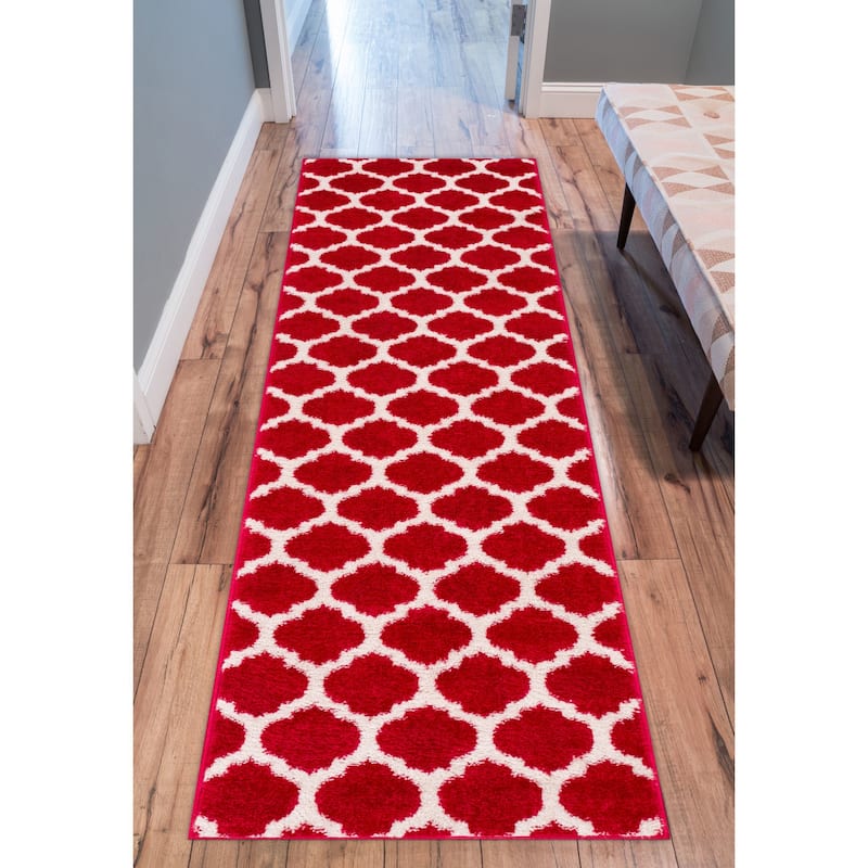 Well Woven Modern Trellis Lines Runner Rug - 2' x 7'3"