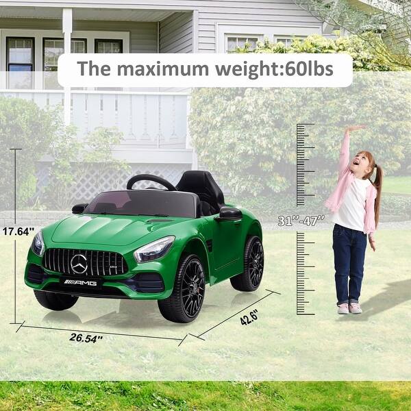 dimension image slide 5 of 7, 12V Power Battery Electric Vehicles,Licensed Mercedes-Benz with Remote Control