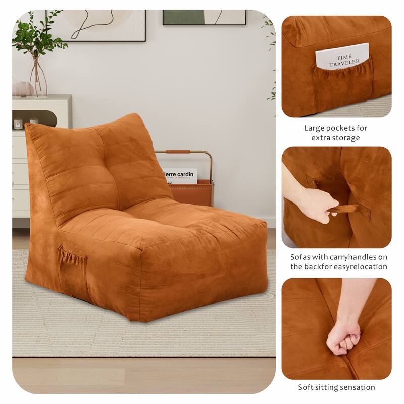Bean Bag Chair,Lazy Floor Sofa Couch with Pocket