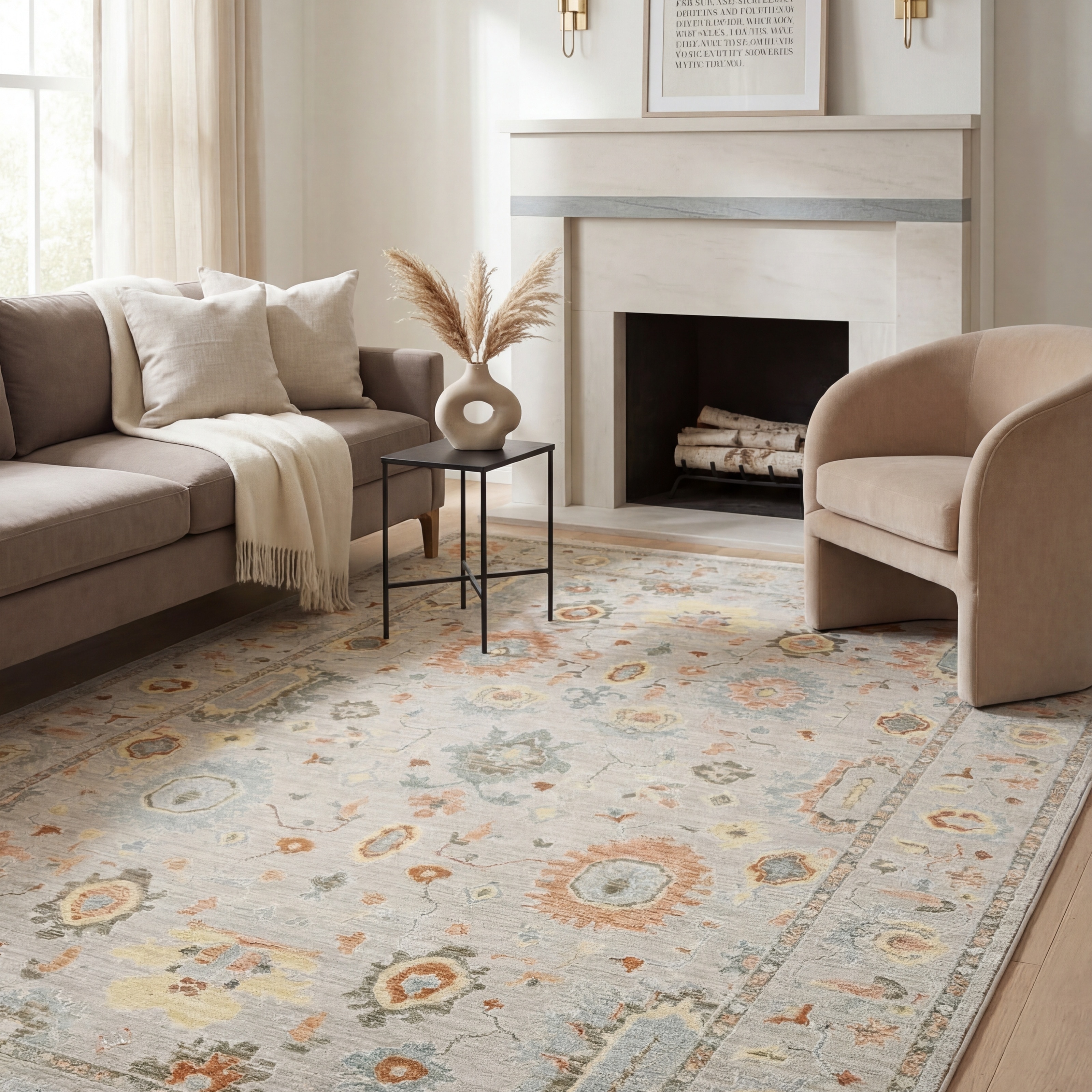 Kellan Vintage Bohemian Grey/ Multi Area Rug-