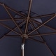 preview thumbnail 33 of 34, SAFAVIEH Milan 9ft Round Outdoor Patio Umbrella with Fringe Trim - UV Resistant, Crank Lift & Button Tilt