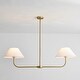 preview thumbnail 4 of 14, 2-Light Modern Black/Gold Linear Fabric Cone Large Pendant Light for Kitchen Island