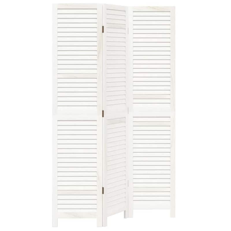 vidaXL Room Divider Privacy Screen Living Room White Solid Wood Paulownia