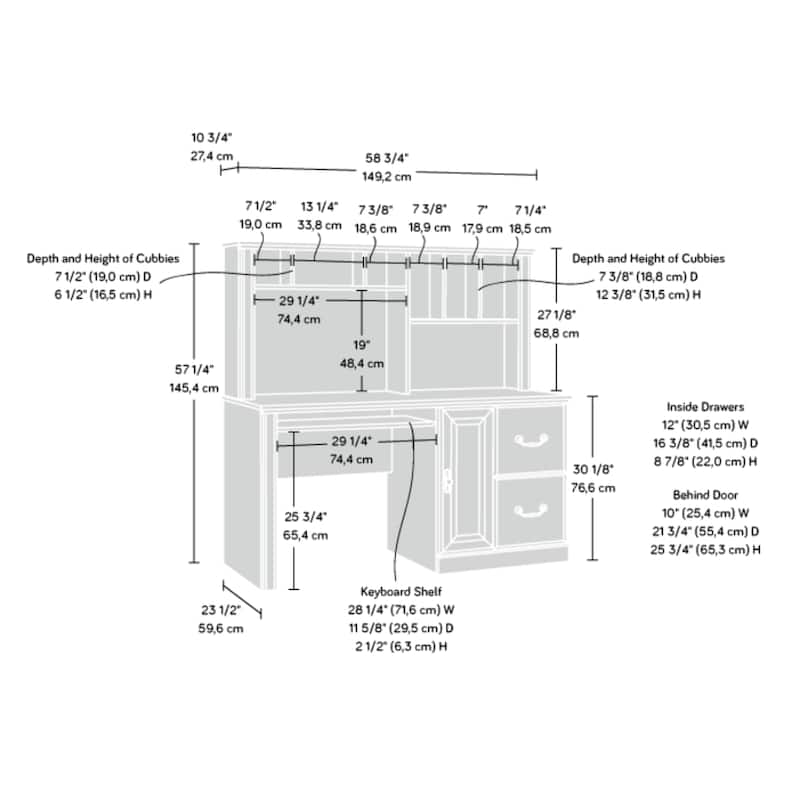 Orchard Hills Collection Computer Desk With Hutch