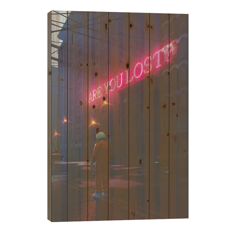 Are You Lost Print On Wood by Davansh Atry - Multi-Color - 40x26x1.5