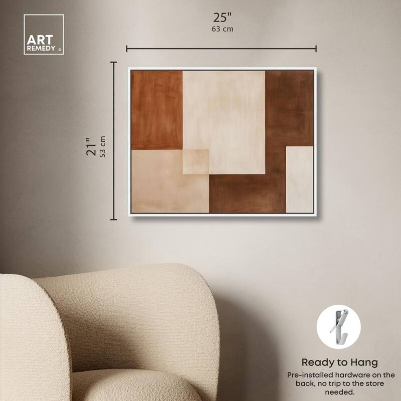 Cream and Brown Panels IV Canvas by Art Remedy