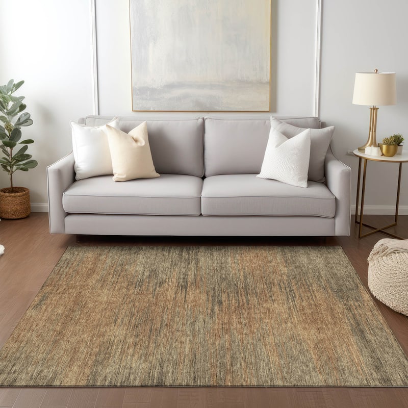 Machine Washable Indoor/ Outdoor Chantille Solid Ombre Rug