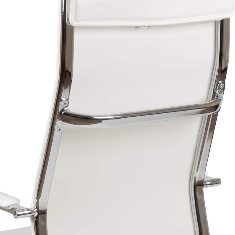 High Back LeatherSoft Contemporary Ribbed Executive Swivel Office Chair