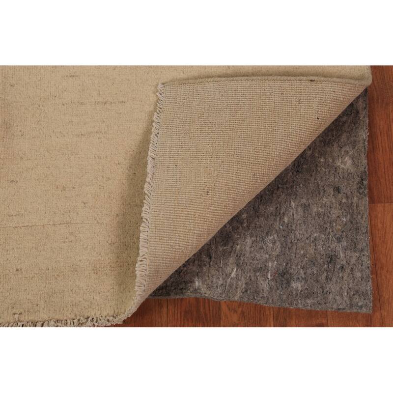 Solid Gabbeh Oriental Foyer Rug Hand-Knotted Wool Carpet - 2'0"x 2'11"
