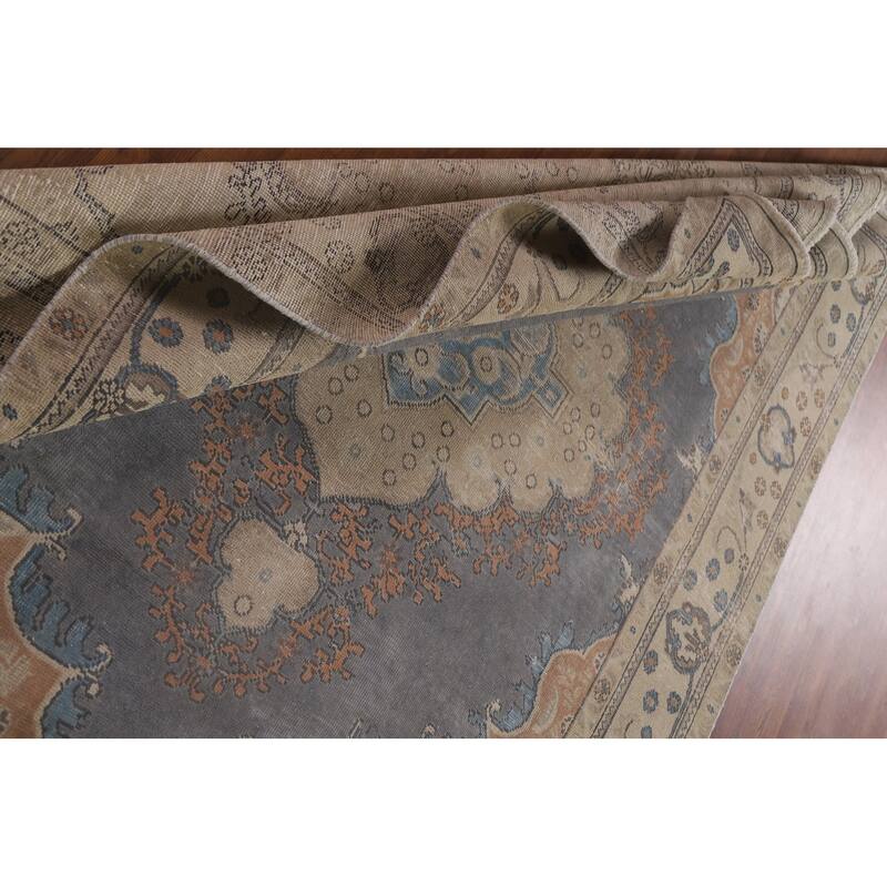 Over-Dyed Tabriz Persian Antique Area Rug Handmade Wool Carpet - 6'7" x 9'6"