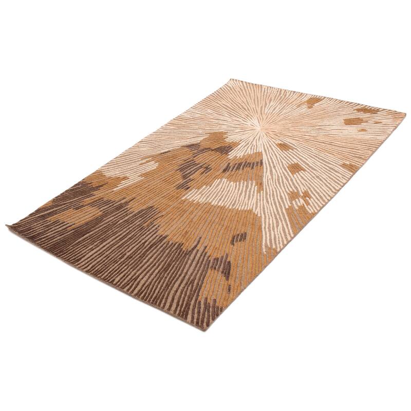 ECARPETGALLERY Hand-knotted Tangier Beige Wool Rug - 5'1 x 7'11