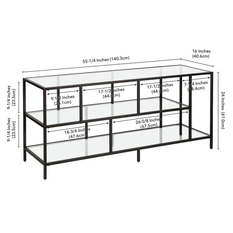 Winthrop Rectangular TV Stand with Metal Shelves for TV's up to 60"
