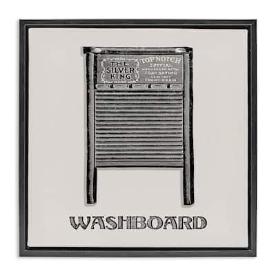 Stupell Timeless Antique Washboard Framed Floater Canvas Wall Art Design By Val Rhodes