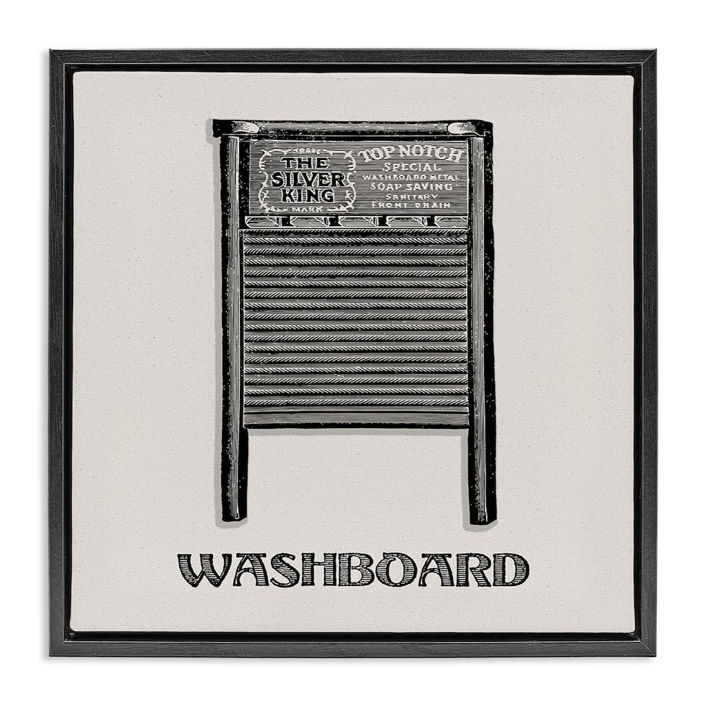 Stupell Timeless Antique Washboard Framed Floater Canvas Wall Art Design By Val Rhodes