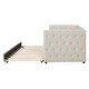 preview thumbnail 22 of 37, Velvet Tufted Daybed with Trundle, Rivet Design, Twin Size