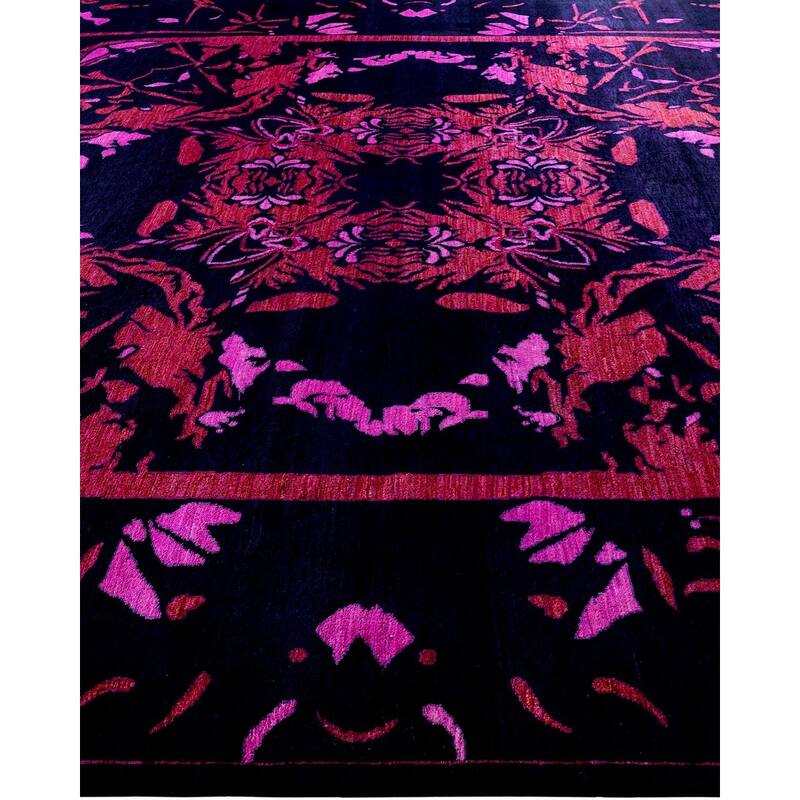 Contemporary Overdyed Wool Hand Knotted Area Rug - 9' 10" x 13' 6"