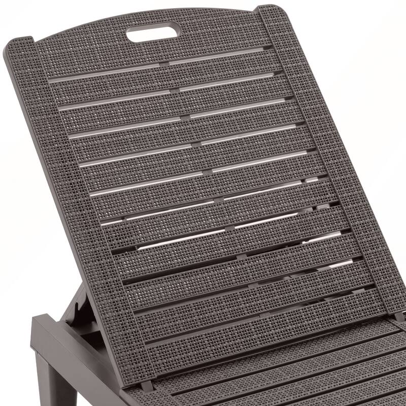 2-Piece Outdoor Chaise Lounges with Adjustable Backrest
