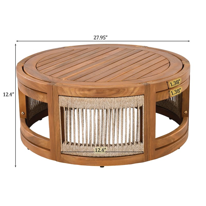 Christopher Knight Home- Sophia 4-piece Acacia Wood Outdoor Conversation Set