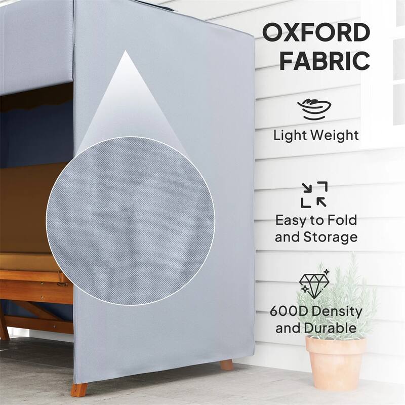 Dark Grey UV Resistant Oxford Cloth Patio Swing Chair Cover Large Outdoor Hammock Protector - 80.75"L x 48.75"W x 64.5"H