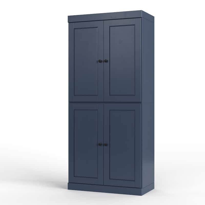Palace Imports 100% Solid Wood Bathroom & Laundry Storage Cabinet, Raised Panel Doors, Adjustable Shelves, 32" Wide, 71.5" Tall