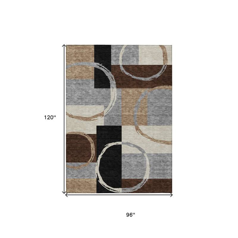 HomeRoots Geometric Modern Rectangle Outdoor Rug