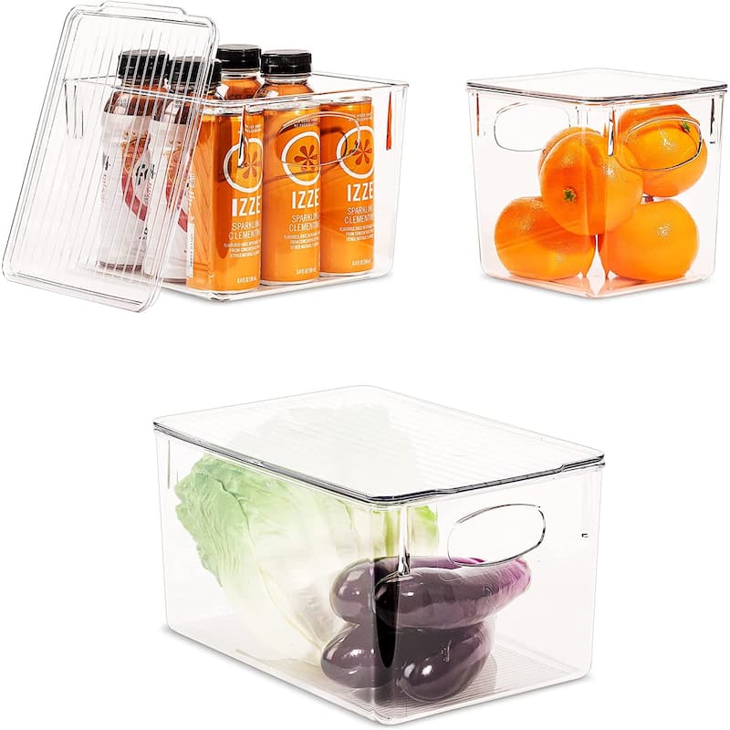 Sorbus Organizer Bins with Lids, Kitchen Pantry Organization Storage Acrylic Bins
