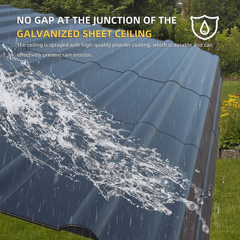 EROMMY Carport with Galvanized Steel Roof - Multi-Use Shelter, Sturdy Metal Carport for Cars, Boats, and Tractors