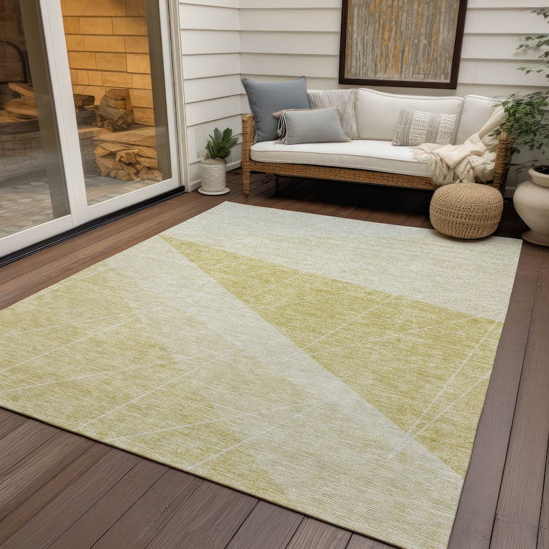 Machine Washable Indoor/ Outdoor Chantille Modern Prism Rug