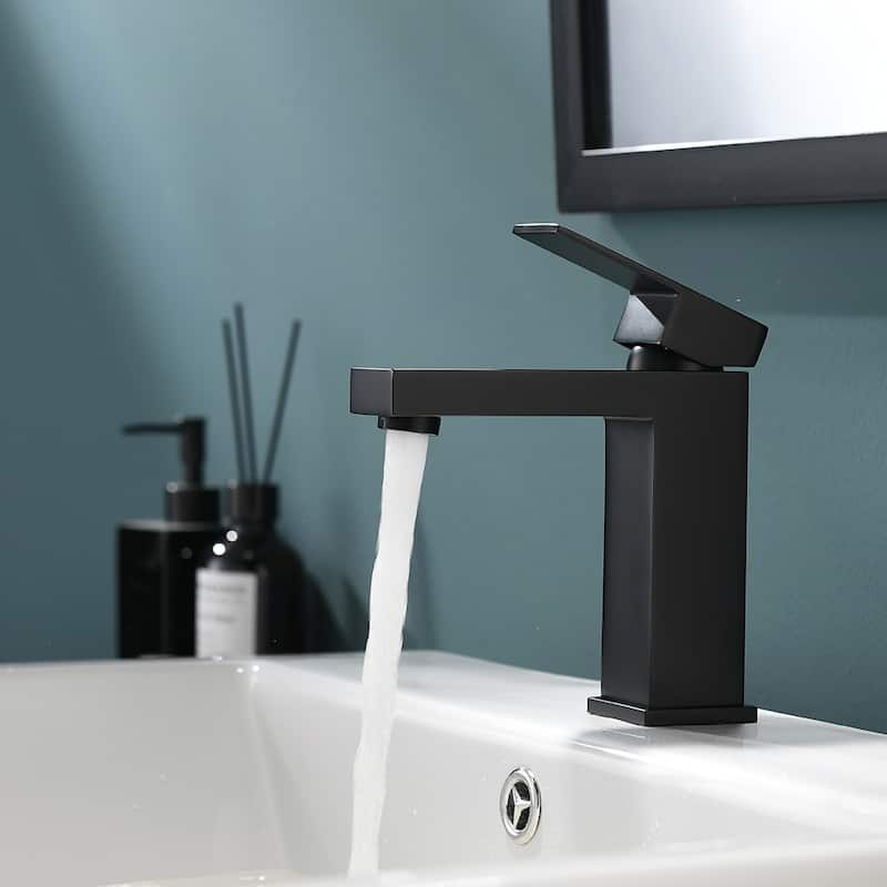 Square Single Handle Bathroom Sink Faucet