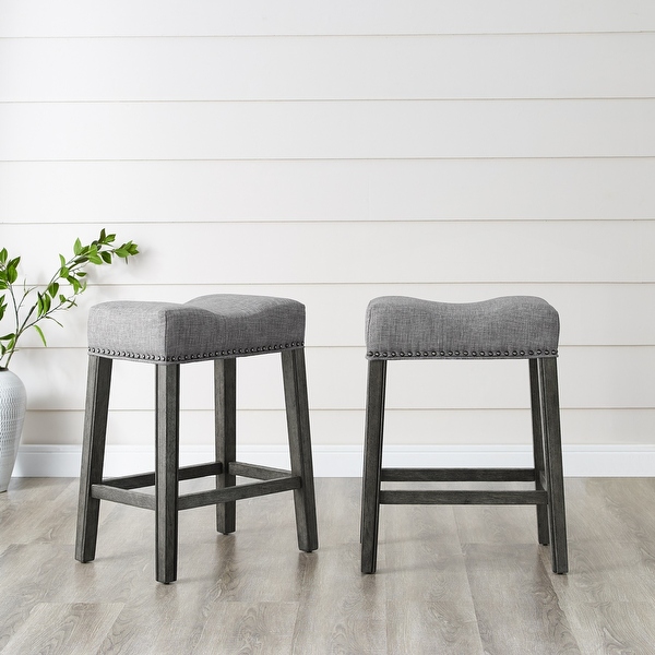 The Gray Barn Barish Backless Saddle Seat Counter Stools Set of 2