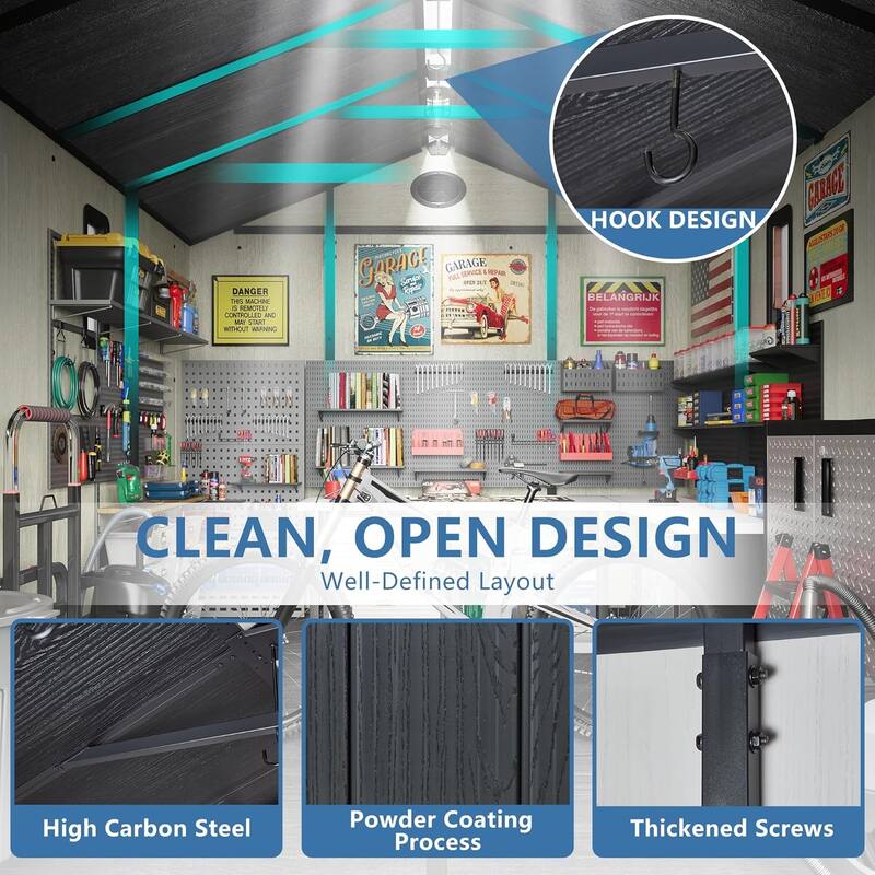 Bezseller Outdoor Storage Tool Shed with Door and Floor