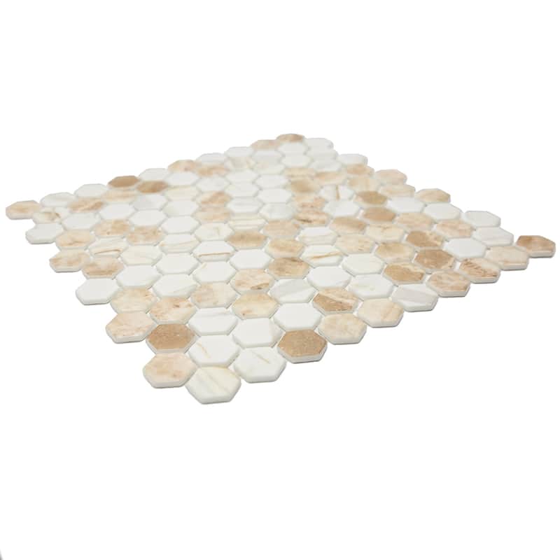 Eterna Hex 1x1 Glass Hexagon Mosaic Tile - Floor, Wall & Backsplash