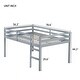 preview thumbnail 43 of 50, Solid Rubberwood Loft Bed Frame with Ladder, Guardrails and Underbed Storage Space - Low Height Design for Kids and Teens