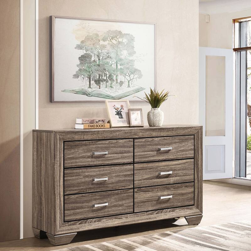 Harrison 6-drawer Dresser - Washed Taupe