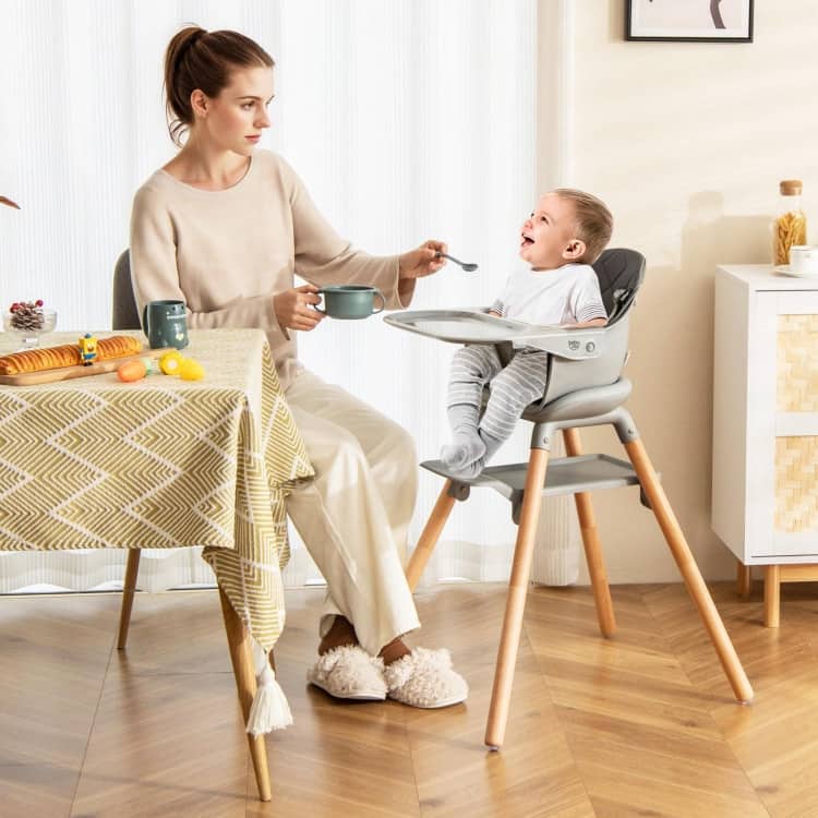 6-in-1 Baby High Chair with Removable Dishwasher and Safe Tray - 24.5" x 23" x 35.5"