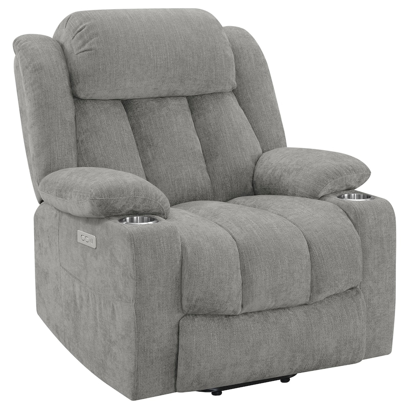 Houston Upholstered Power Lift Recliner Chair - Grey