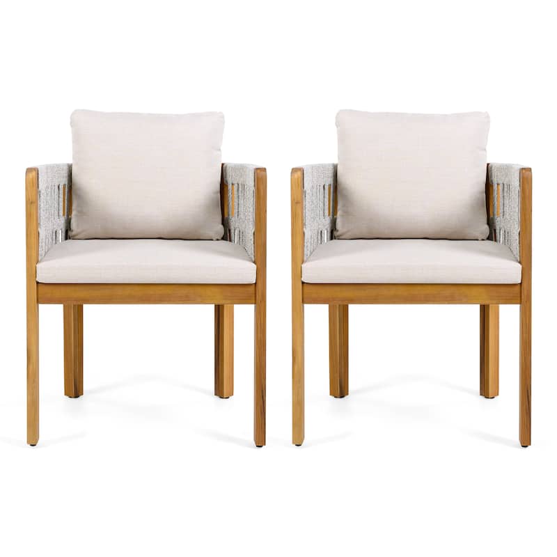 Christopher Knight Home - Isolde Acacia Wood Outdoor Dining Chair（Set of 2）