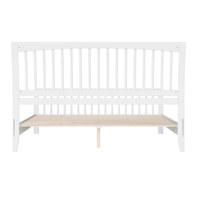 Orleans King Solid Wood Low Profile Platform Bed with Matching Footboard in White
