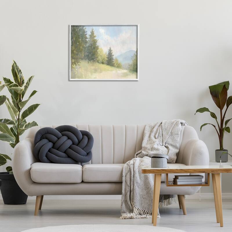Stupell Meadow Of Green Landscape Framed Giclee Art Design By Petal Prints Design
