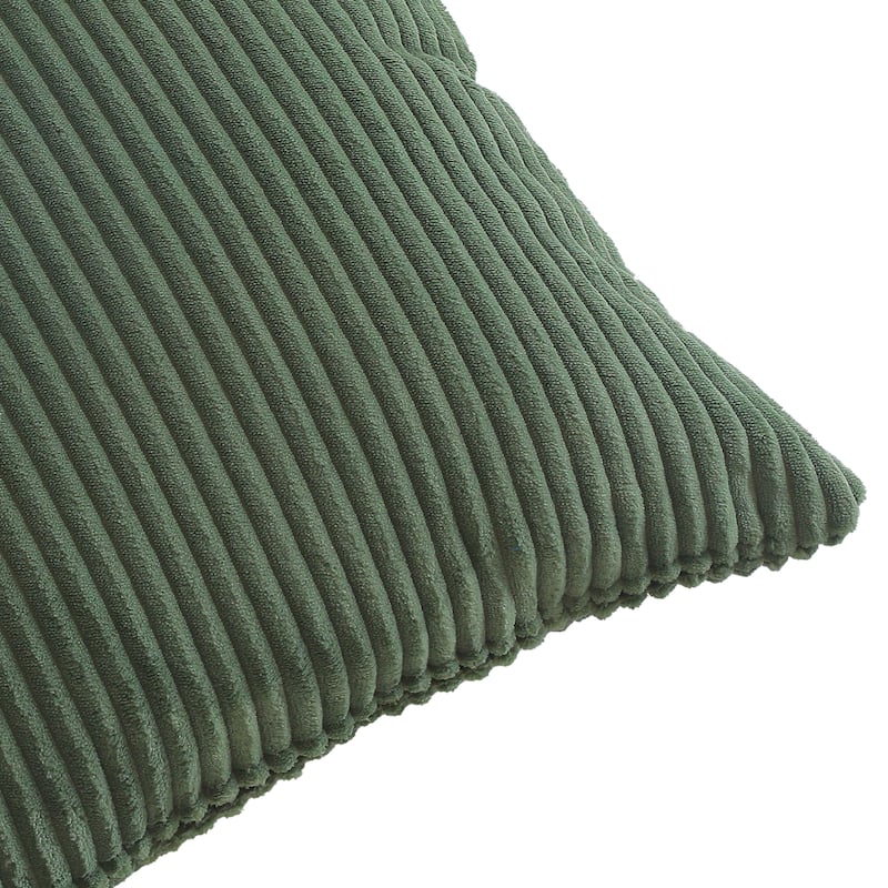 Set of 2 Modern Square Corduroy Accent Throw Pillow