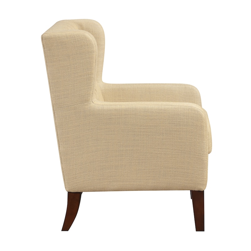 Clark 30" Modern & Contemporary Textured Fabric Button-Tufted Wing Back Accent Chair
