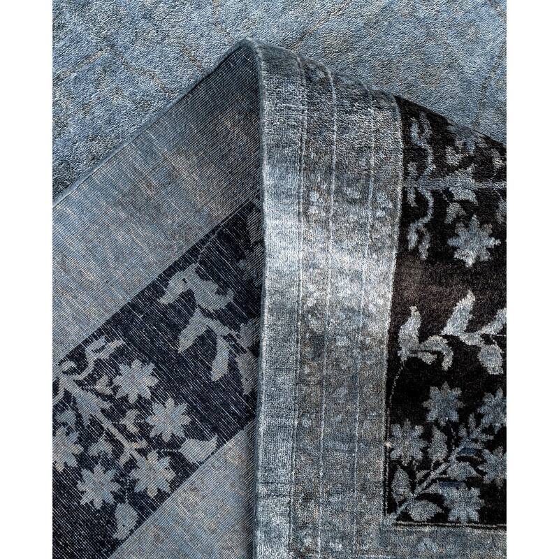 Overdyed One-of-a-Kind Hand-Knotted Area Rug - Gray - 9' 1" x 12' 3"