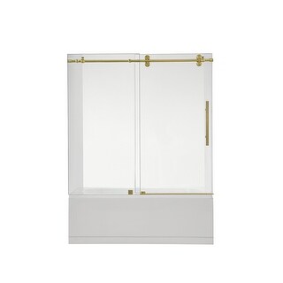Villena 60" W x 58" H Single Sliding Frameless Tub Door